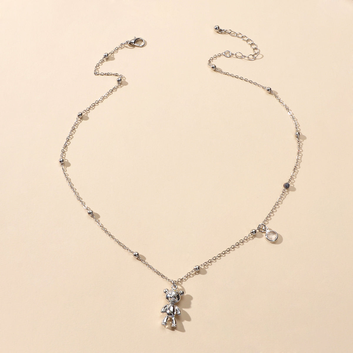 Lovely Female Jewellery Long Gold Chain Bear Pendant Necklace Trendy Accessories-3