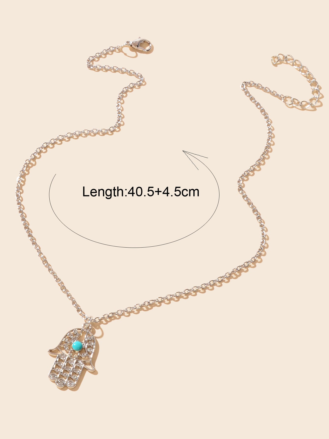 Dainty Gold Silver Chain Hollow Hamsa Hand Boho Charm Necklace Protection Lucky-3