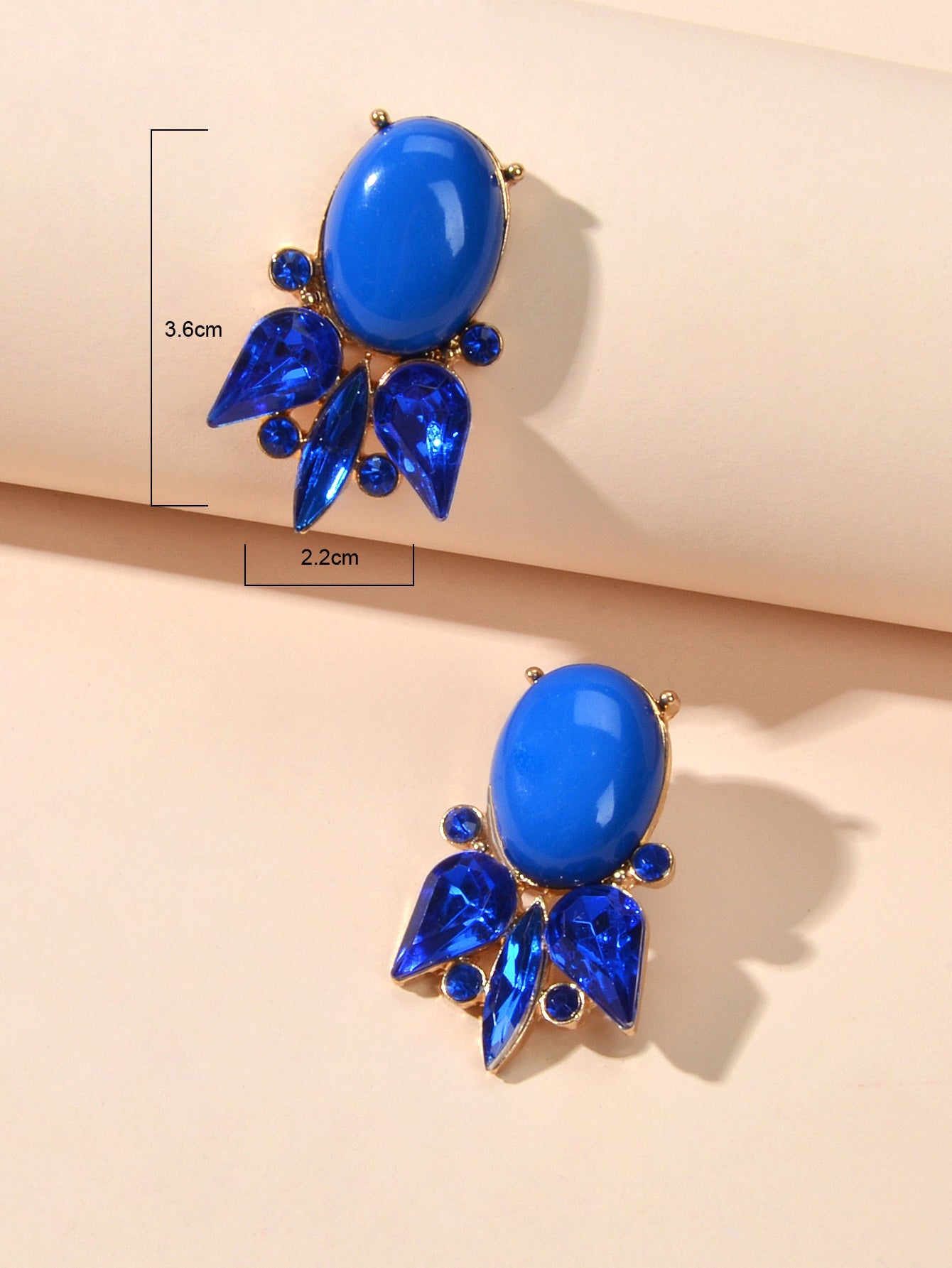 Retro Style Colorful Crystal Geometric Stud Earrings Party Fesvital Jewelry Gift-4