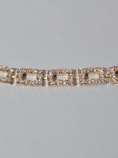 Textured Full Simulated Cubic Zirconia Silver Chain Collection Tennis Bracelets-4