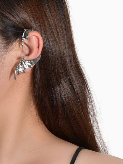 1pc Punk Gothic Vampire Bat Wing Ear Cuff Halloween Cosplay No Piercing Ear Clip-3