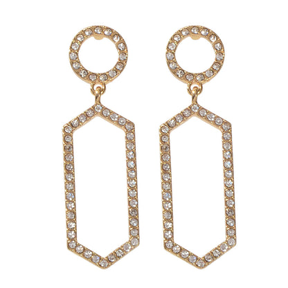 Luxurious Rhinestone Decor Geometric Dangle Earrings Good Quality Accessories-4