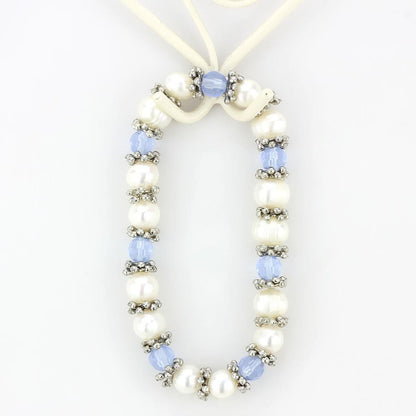 LO4652 - Antique Silver White Metal Bracelet with Synthetic Pearl in Sea Blue-1