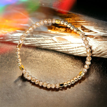 Pearls Moonstone Gold Layering Bracelets Waterproof, 18K Gold Plated-4