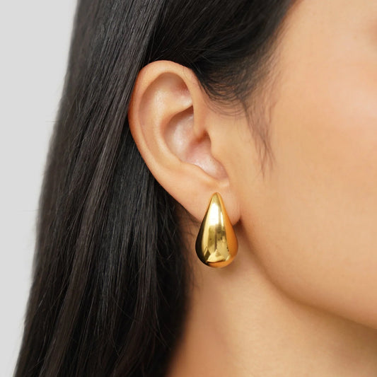 Elegant Gold Teardrop Earrings-1
