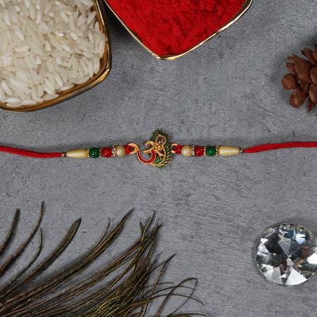 Om  Peacock Feather Rakhi