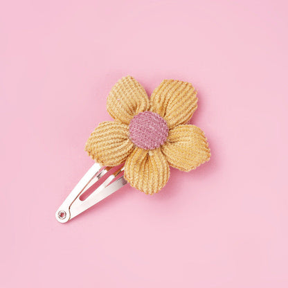 Girls Woolen Sunflower One Word Hair Clips Accessory-7