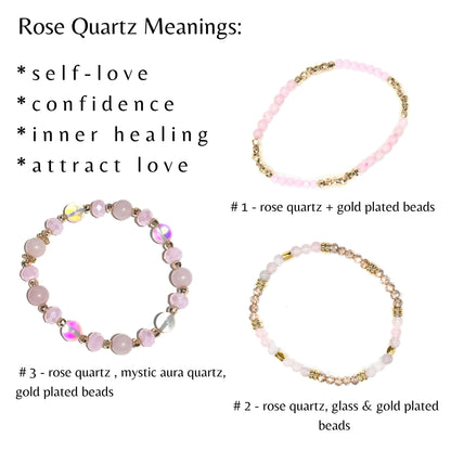 Rose Quartz, Evil Eye Build-Your-Own Bracelet Set-4